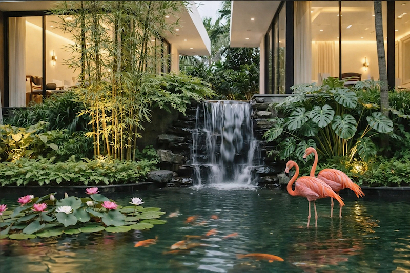 البحيرات الصغيرة والشلالات